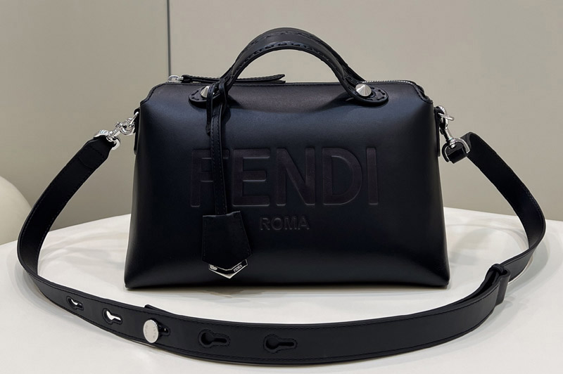 Fendi 8BL145 By The Way Mini small Boston bag in Black leather