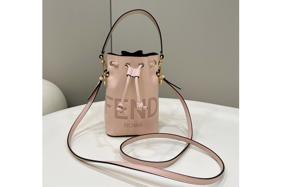 Fendi 8BS010 Small Mon Tresor bucket bag in Pink leather