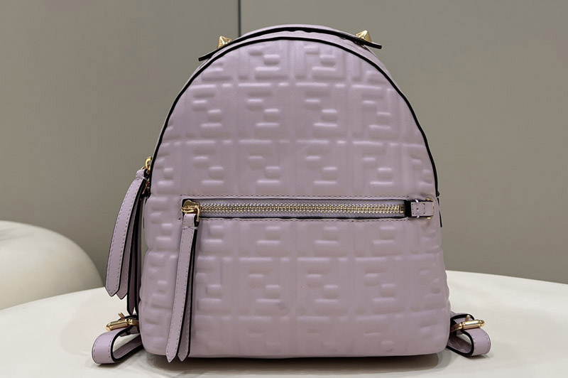 Fendi 8BZ038 Mini Backpack in Purple Leather