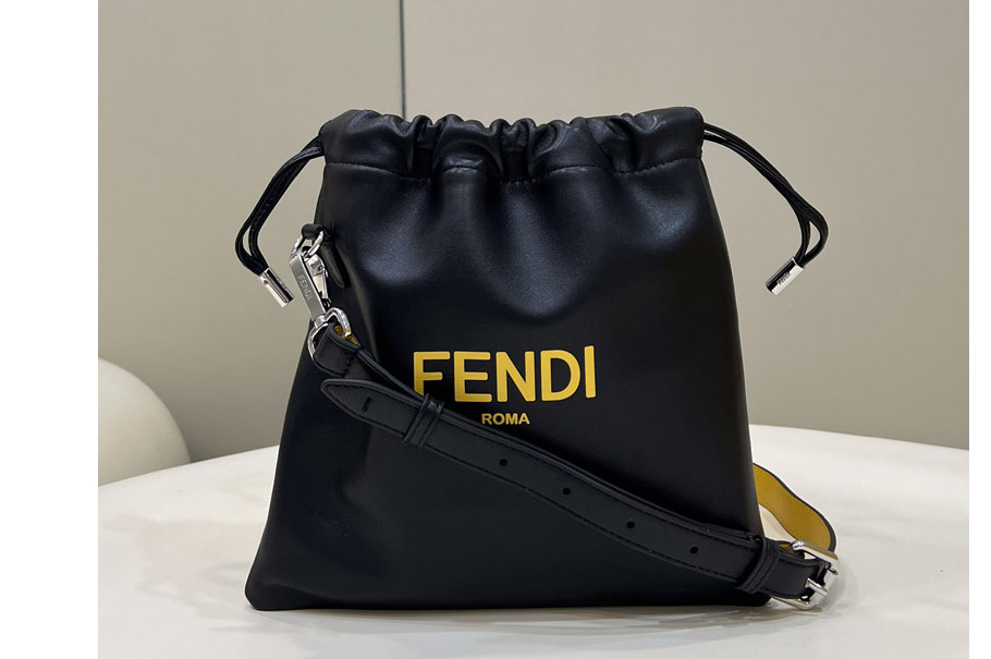 Fendi Pack Small Pouch Bag in Black Leather