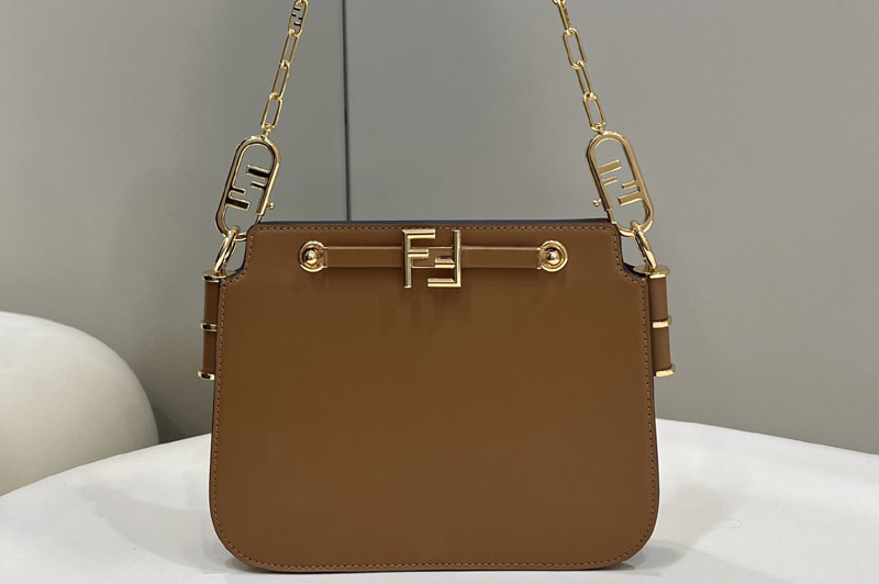 Fendi 8BT349 Fendi Touch Bag in Tan leather