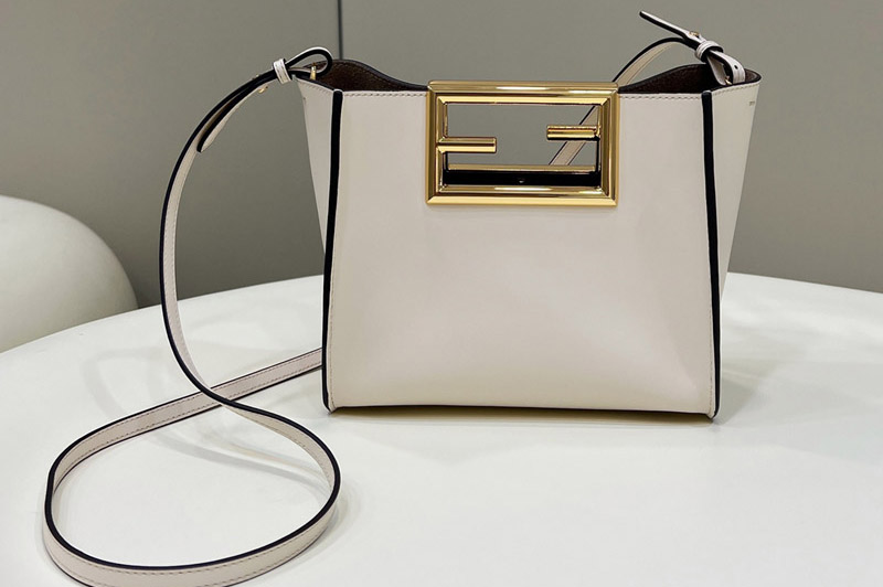 Fendi Way Small Bag in White Leather