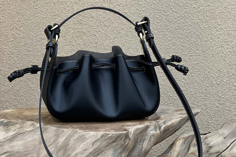 Fendi 8BS059 Pomodorino Mini bag in Black Leather