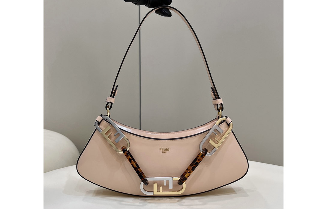 Fendi 8BS068 Fendi O'Lock Swing pouch Bag in Pink leather