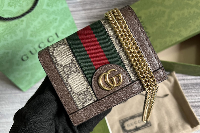 Gucci 625711 Ophidia Large Card Case in GG Supreme Canvas