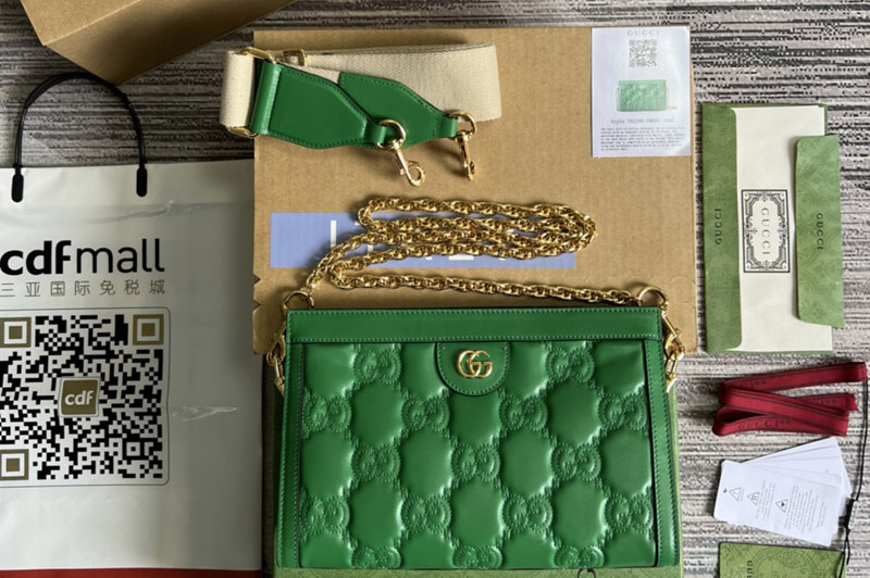 Gucci ‎702200 GG Matelasse leather small bag in Green GG Matelasse leather