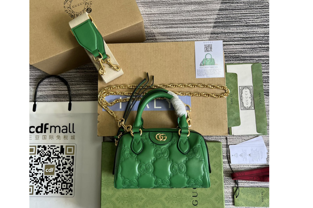 Gucci ‎‎702251 GG Matelasse leather mini bag in Green GG Matelasse leather