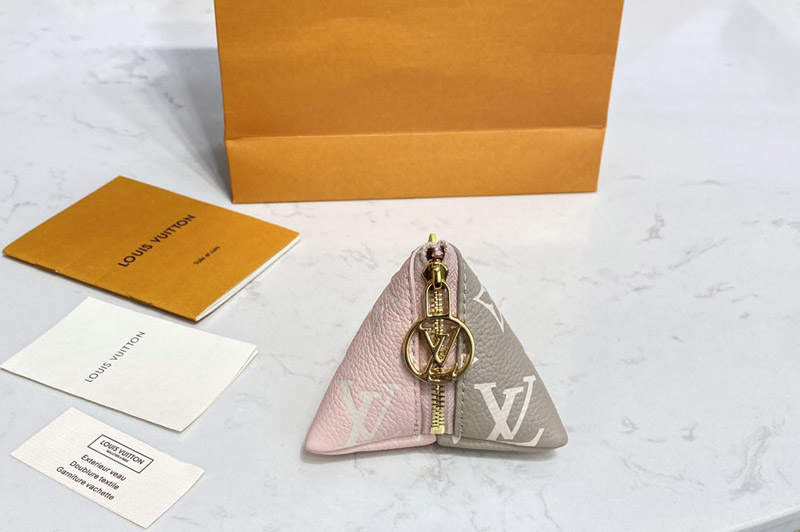 Louis Vuitton M00669 LV Berlingot bag charm and key holder in Beige/Pink Monogram canvas