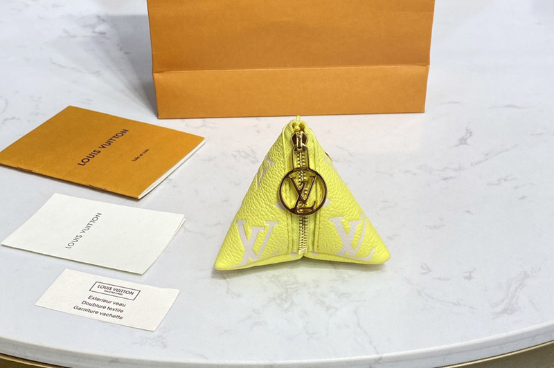 Louis Vuitton M00669 LV Berlingot bag charm and key holder in Yellow Monogram canvas