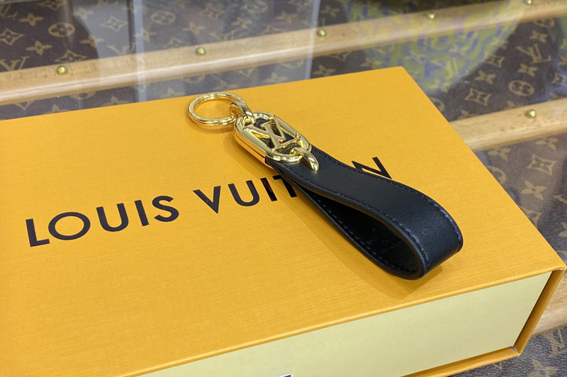 Louis Vuitton M00826 LV Link Dragonne Key holder in Black leather