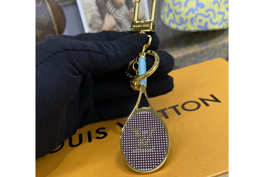 Louis Vuitton M00839 LV Serve keyring in Blue Leather