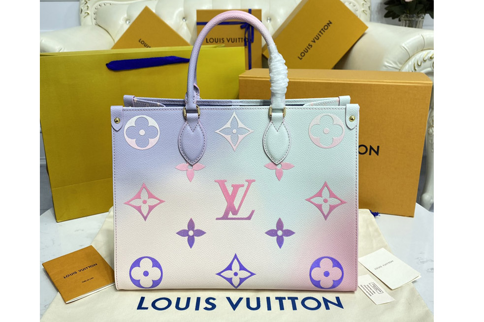 Louis Vuitton M20510 LV OnTheGo MM tote Bag in Sunrise Pastel Monogram Canvas