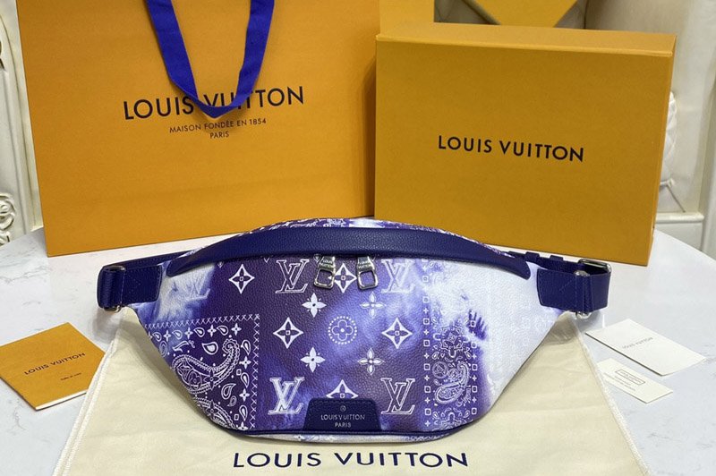 Louis Vuitton M20587 LV Discovery Bumbag in Blue Cowhide leather