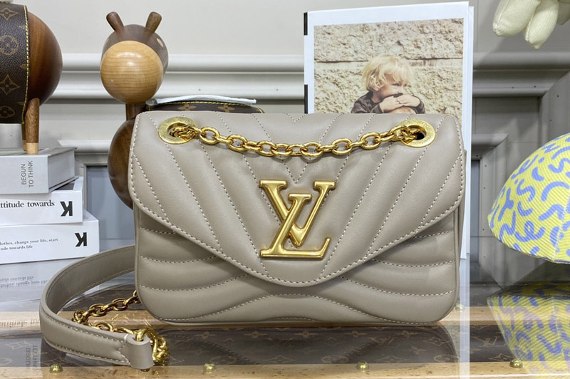 Louis Vuitton M20838 LV New Wave Chain Bag PM Bag in Taupe Leather