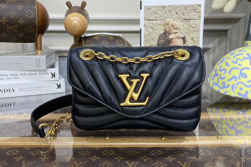 Louis Vuitton M20687 LV New Wave Chain Bag PM Bag in Black Leather