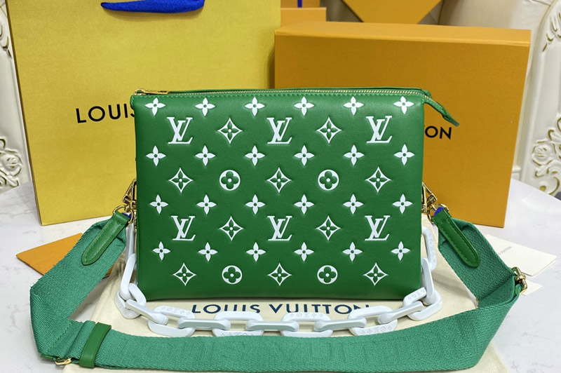 Louis Vuitton M20760 LV Coussin PM handbag in Green Monogram-embossed puffy lambskin