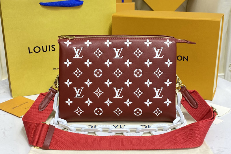 Louis Vuitton M20761 LV Coussin PM handbag in Brown Monogram-embossed puffy lambskin