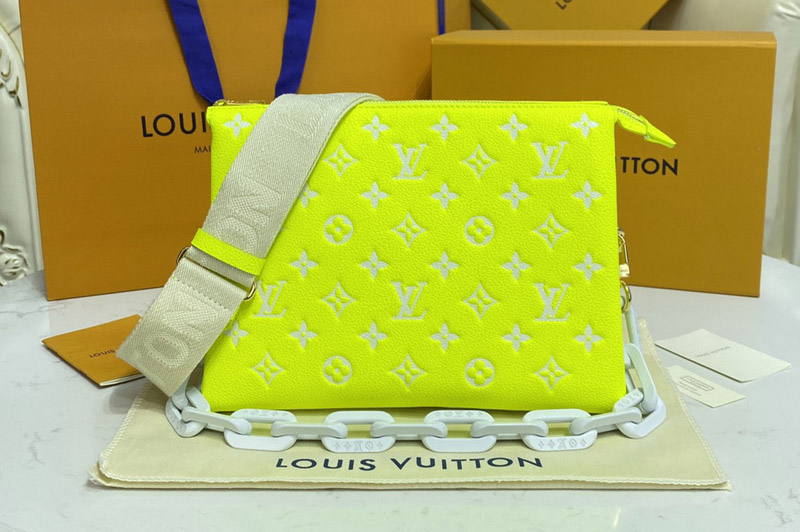 Louis Vuitton M20843 LV Coussin PM handbag in Yellow Monogram-embossed puffy calfskin
