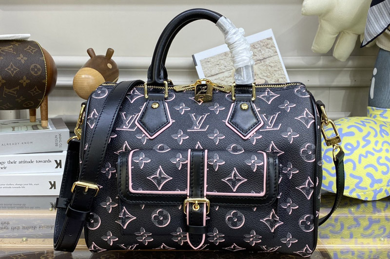 Louis Vuitton M20852 LV Speedy Bandoulière 25 handbag in Black Monogram coated canvas