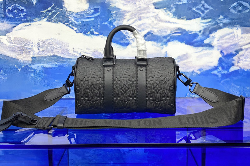 Louis Vuitton M20900 LV Keepall Bandouliere 25 bag in Black Taurillon Monogram leather