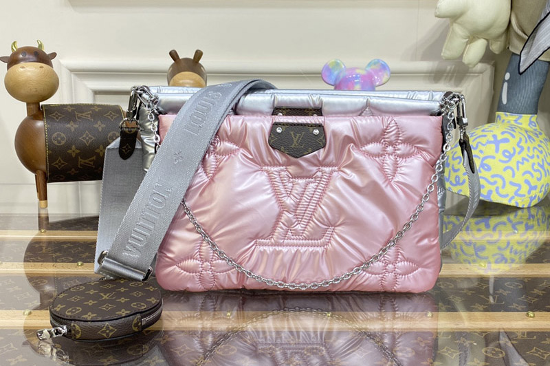 Louis Vuitton M21056 LV Maxi Multi-Pochette Accessoires bag in Silver/Pink Recycled nylon