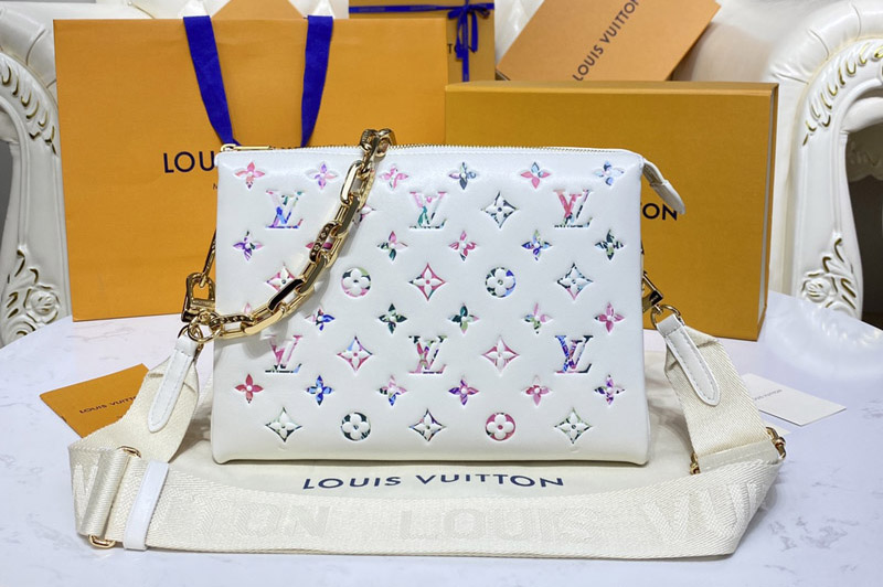 Louis Vuitton M21209 LV Coussin PM handbag in White Lambskin leather