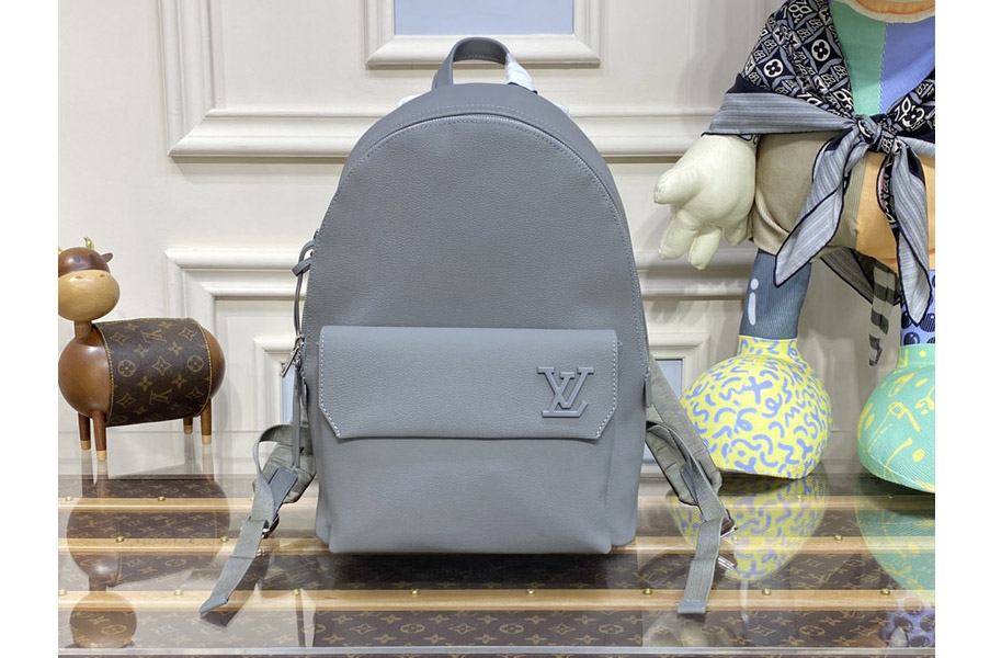 Louis Vuitton M59325 LV Takeoff Backpack in Grey Aerogram cowhide leather