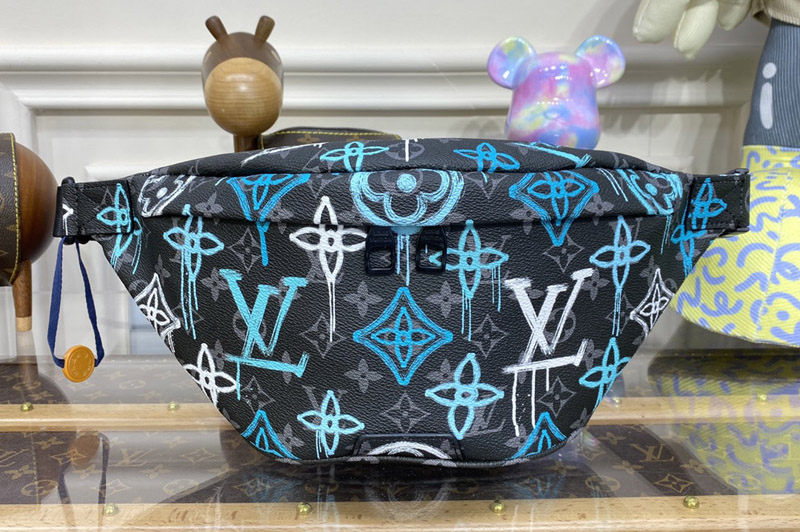Louis Vuitton M21397 LV Discovery Bumbag Bag in LV Graffiti Monogram Eclipse coated canvas