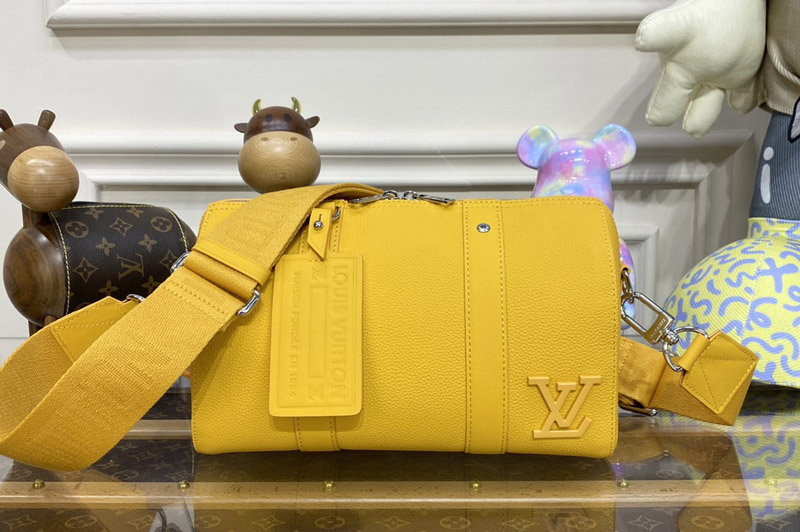 Louis Vuitton M21437 LV City Keepall Bag in yellow LV Aerogram cowhide leather