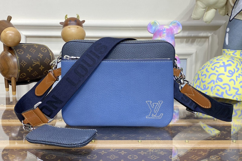 Louis Vuitton M21544 LV Trio Messenger bag in Denim Blue Taurillon leather