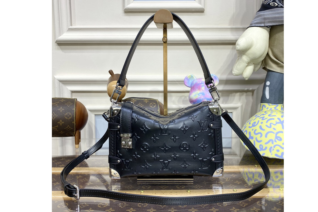 Louis Vuitton M21709 LV Side Trunk PM handbag in Black calfskin leather