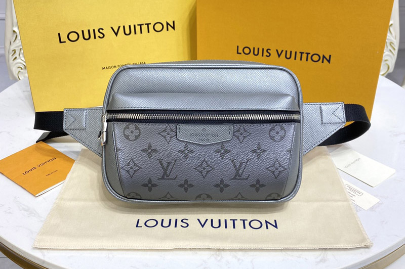 Louis Vuitton M30245 LV Outdoor Bumbag in Gray Monogram coated canvas and Taiga leather