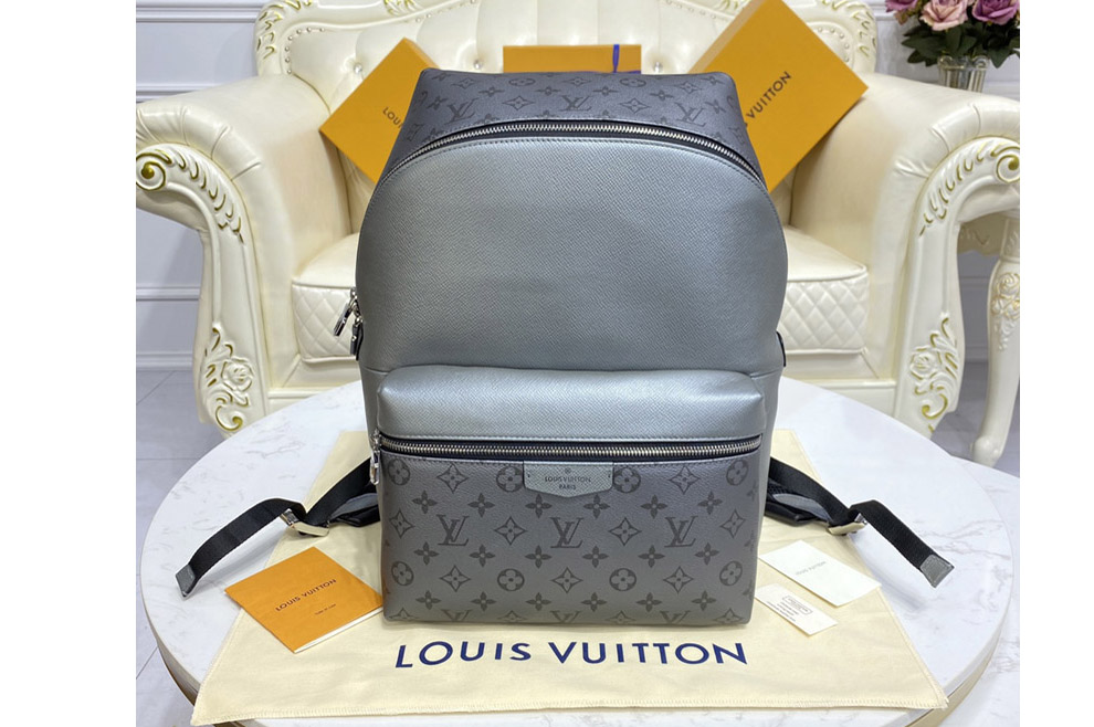Louis Vuitton M30835 LV Discovery Backpack PM in Gray Monogram coated canvas and Taiga leather