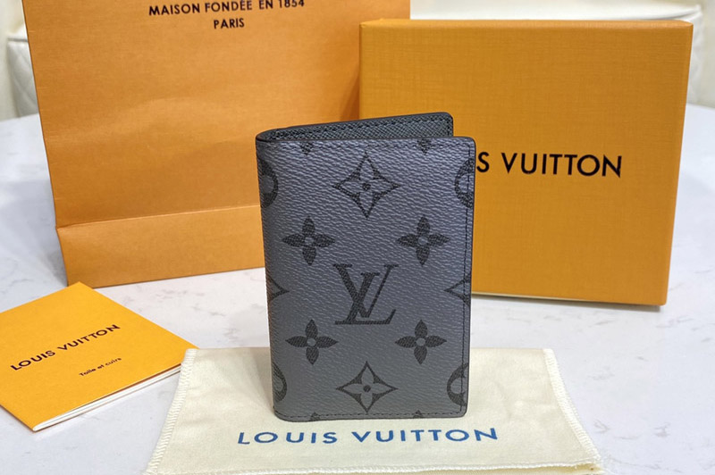 Louis Vuitton M30837 LV Pocket Organizer in Taiga leather and Monogram Canvas