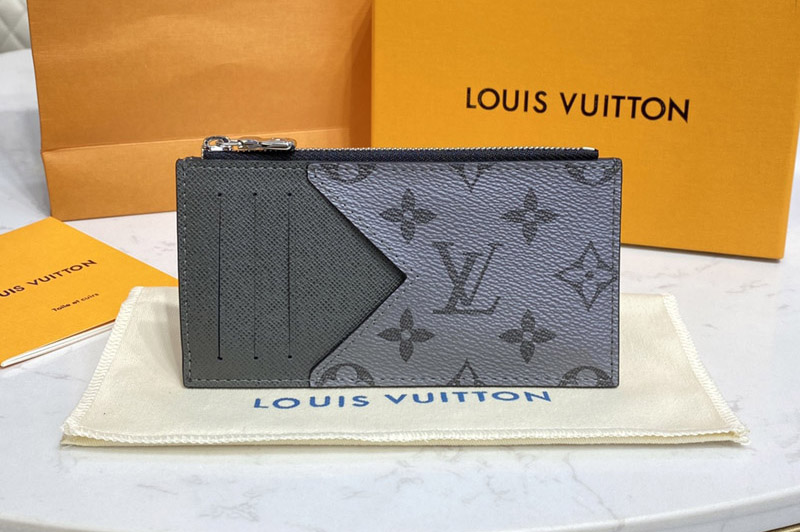 Louis Vuitton M30839 LVCoin Card Holder in Taiga leather and Monogram Canvas