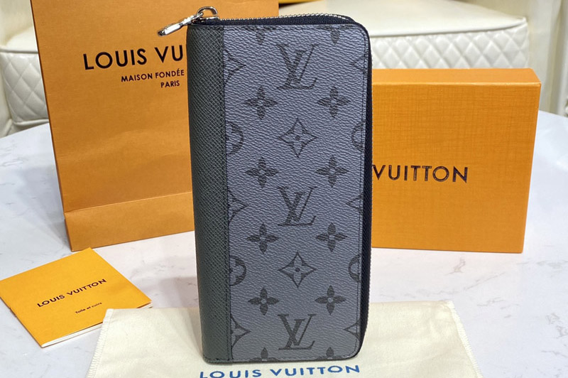 Louis Vuitton M30841 LV Zippy Vertical Wallet in Taiga leather and Monogram Canvas