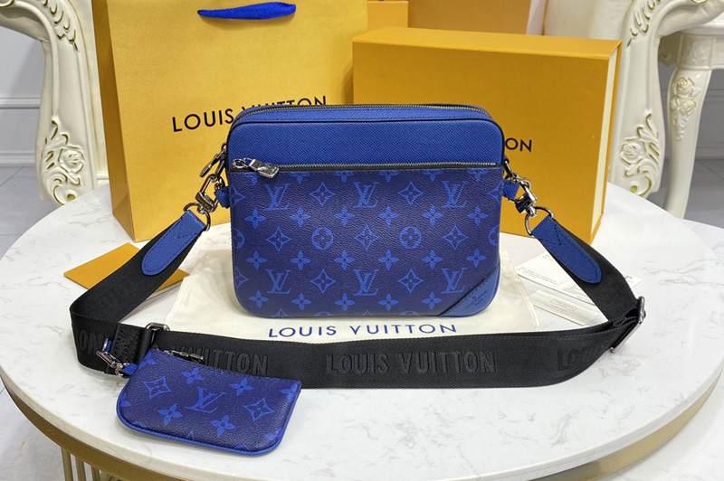 Louis Vuitton M30848 LV Trio Messenger bag in Monogram canvas and Taiga leather