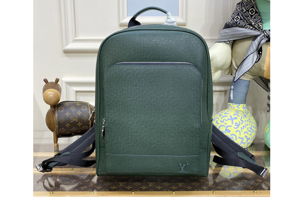 Louis Vuitton M30857 LV Adrian Backpack in Green Taiga leather