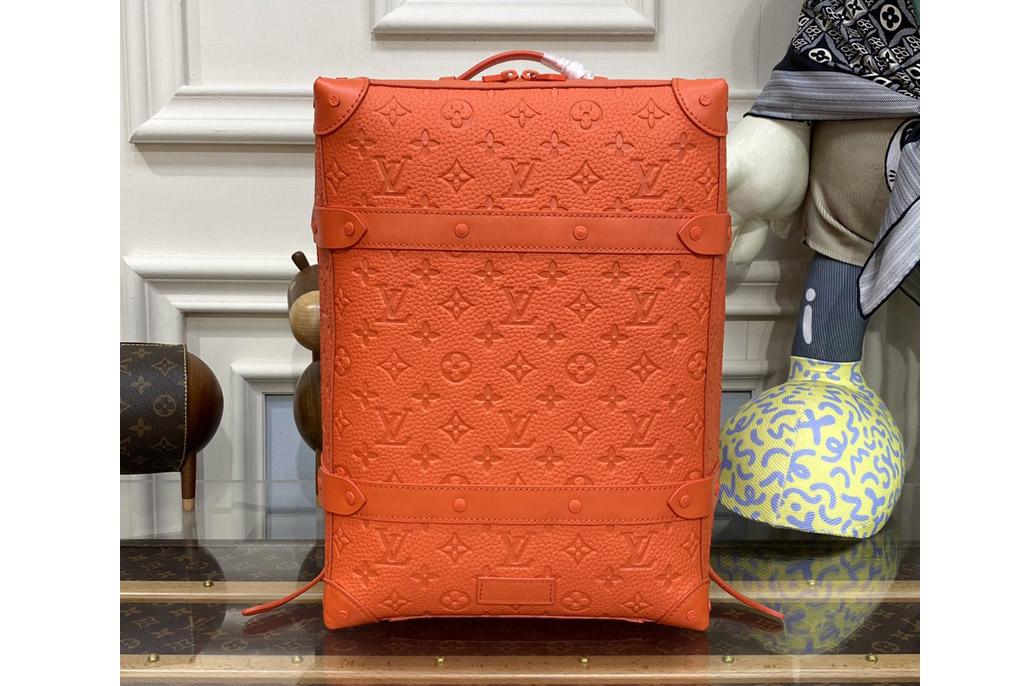 Louis Vuitton M44752 LV soft trunk backpack in Orange Taurillon Monogram