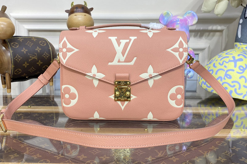 Louis Vuitton M46302 LV Pochette Metis bag in Pink/Cream Monogram Empreinte leather