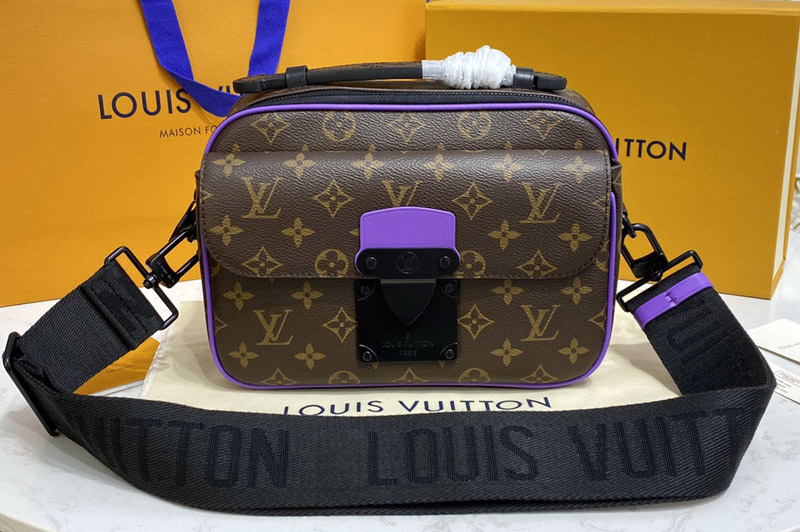Louis Vuitton M45863 LV S Lock Messenger Bag in Monogram Macassar canvas With Purple