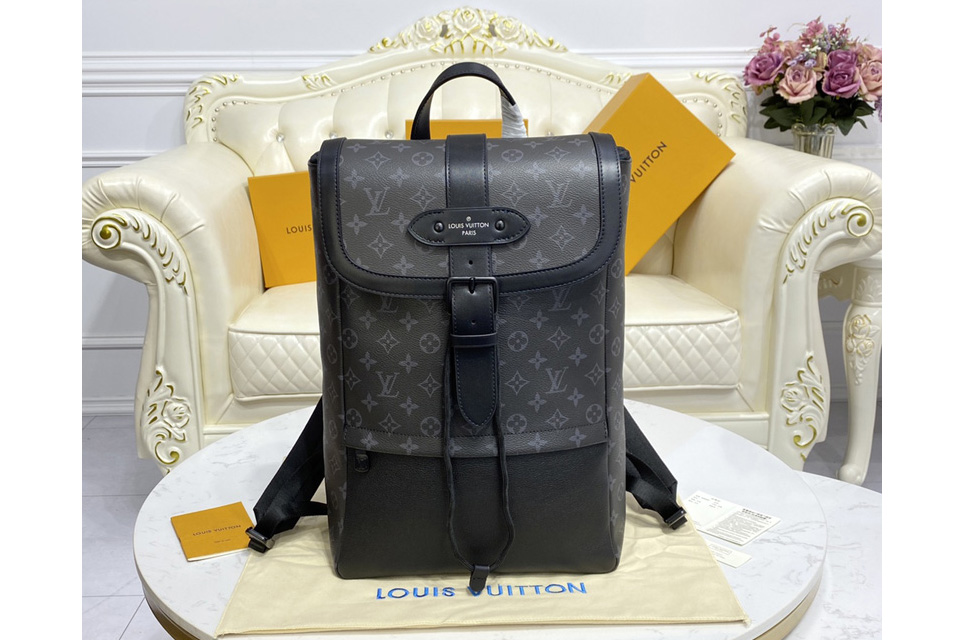 Louis Vuitton M45913 LV Saumur backpack on Monogram Eclipse canvas