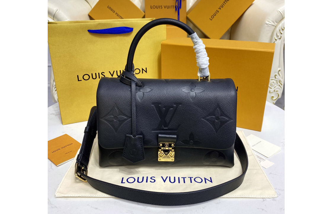 Louis Vuitton M45976 LV Madeleine MM handbag in Black Monogram Empreinte leather