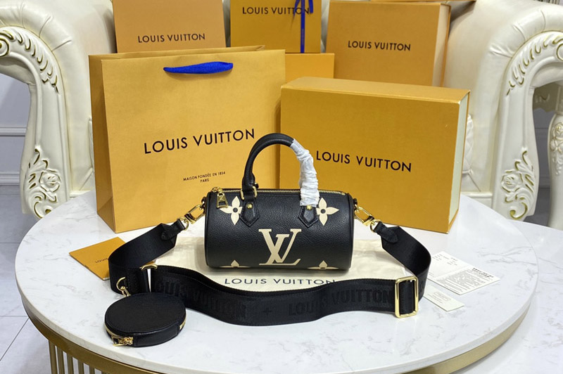 Louis Vuitton M45980 LV Papillon BB bag in Black/Beige Monogram Empreinte leather