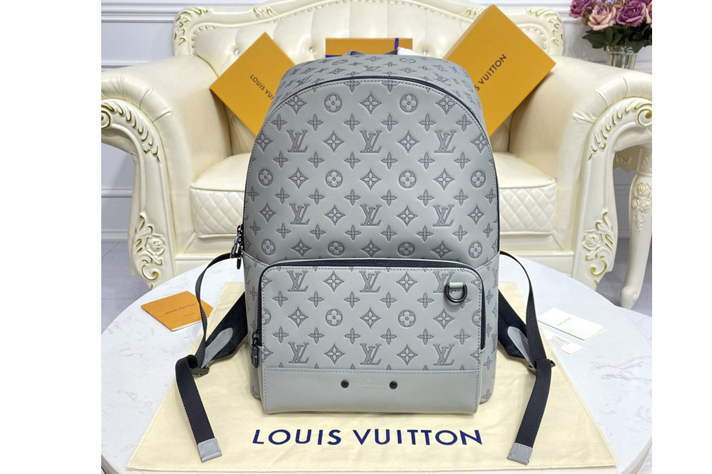Louis Vuitton M46105 LV Racer backpack in Gray Monogram Shadow leather