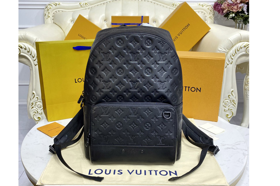 Louis Vuitton M46109 LV Racer backpack in Black Monogram Shadow leather