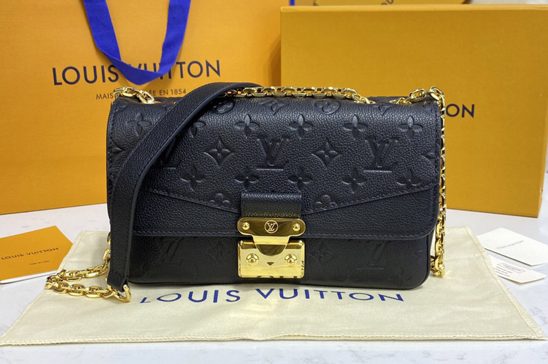 Louis Vuitton M46127 LV Marceau chain handbag in Black Monogram Empreinte Leather