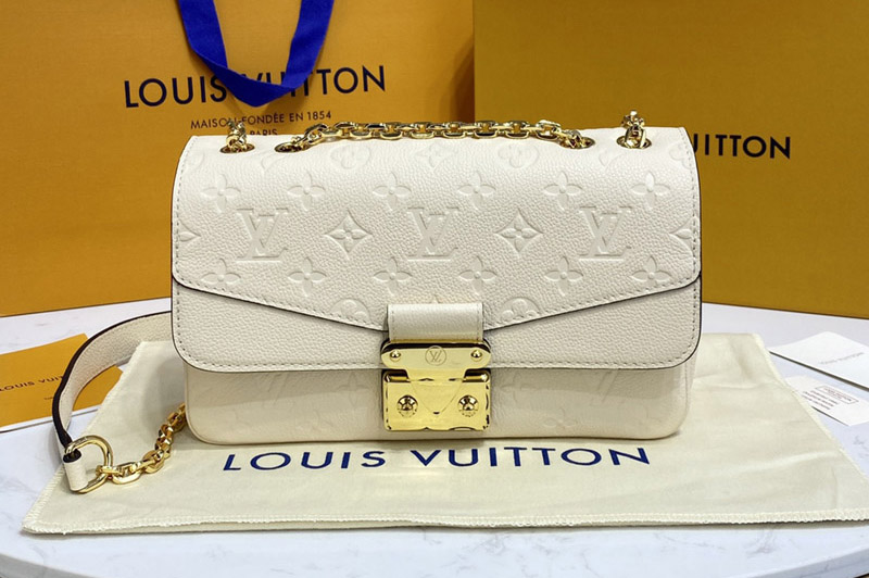 Louis Vuitton M46127 LV Marceau chain handbag in White Monogram Empreinte Leather