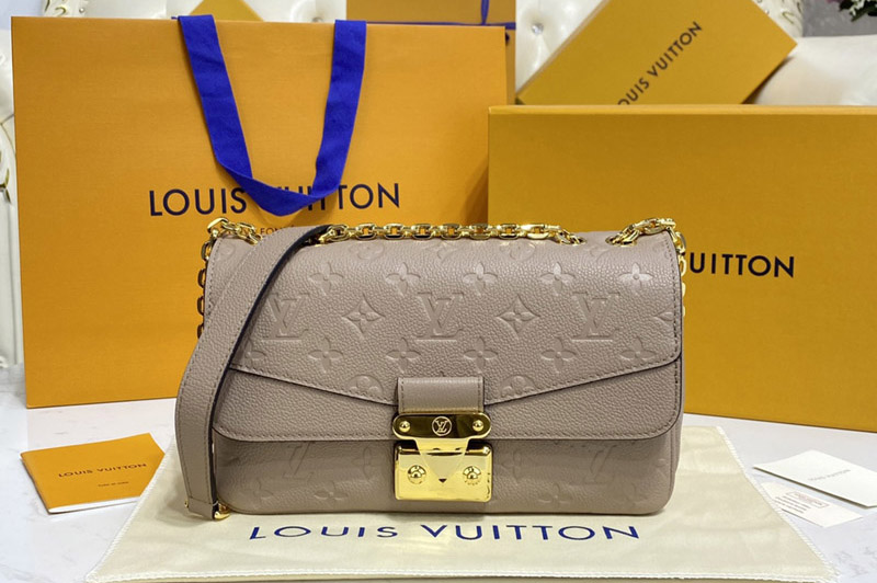 Louis Vuitton M46127 LV Marceau chain handbag in Beige Monogram Empreinte Leather