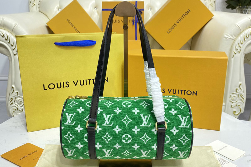 Louis Vuitton M46206 LV Papillon handbag in green Monogram jacquard velvet